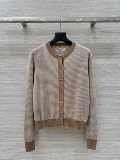 Fendi Knitted Cardigan Top Brown Wool