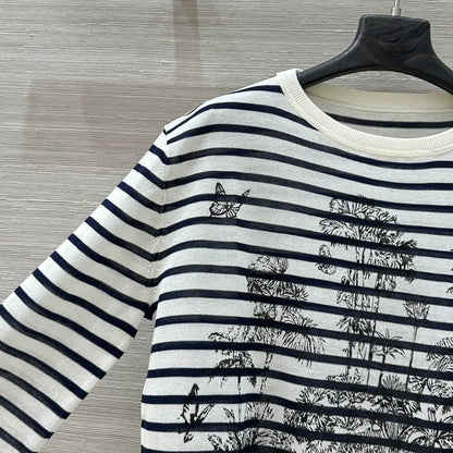 CD Coconut Knitted Sweater Black mix White Cotton Polyester