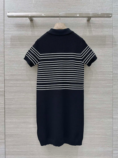 Gucci Polo Shirt Dress Black Cotton Wool