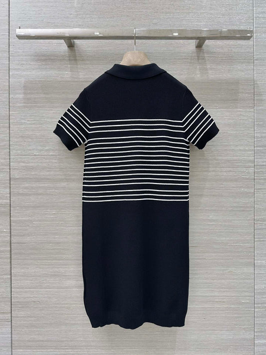 Gucci Polo Shirt Dress Black Cotton Wool