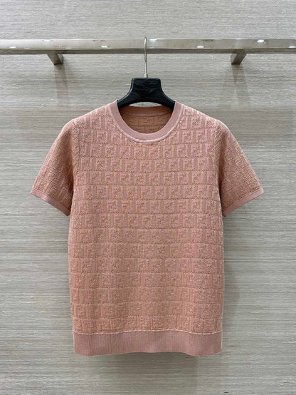 Fendi 25 Knitted Top Pink Cotton Viscose