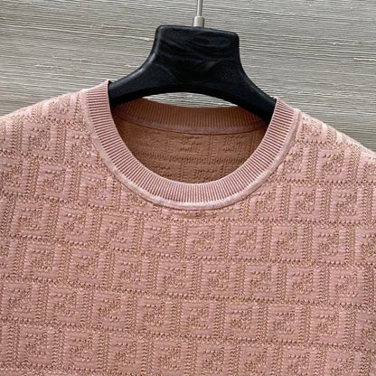 Fendi 25 Knitted Top Pink Cotton Viscose