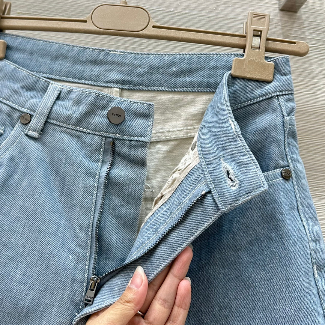 Fendi 25 Short Haze Blue Cotton