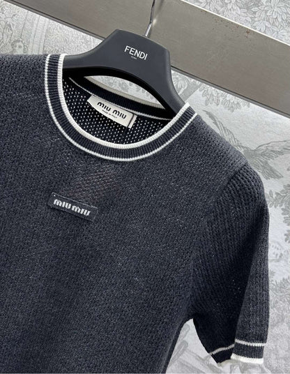 Miu 25 T-Shirt Black Wool 232002