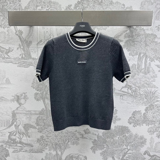 Miu 25 T-Shirt Black Wool 232002
