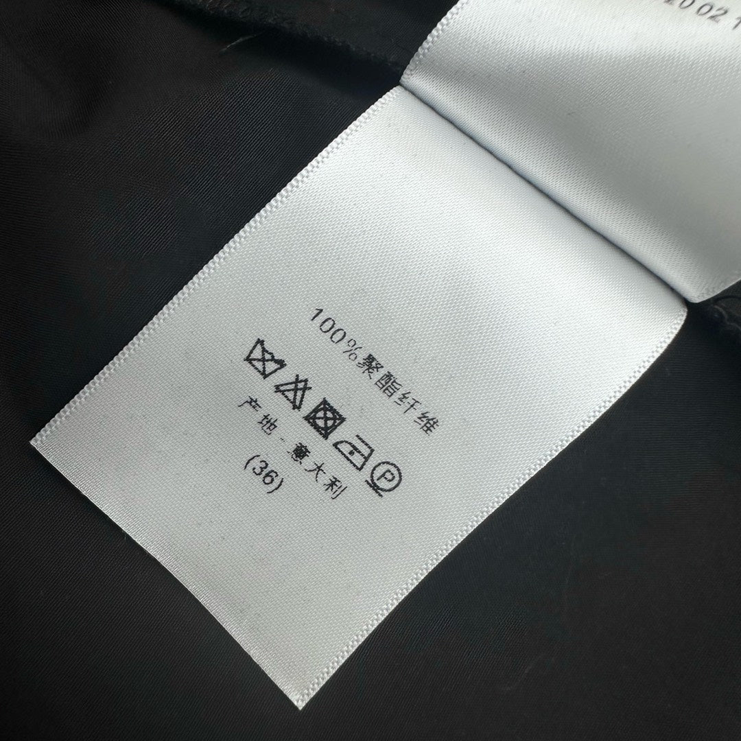 CD SS26 Broadcloth Long Stand Collar Shirt Black Polyester 351872