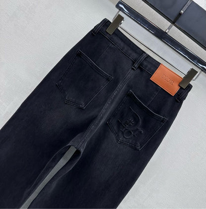 CD Straight-Leg Jeans Black Cotton Polyester 351736