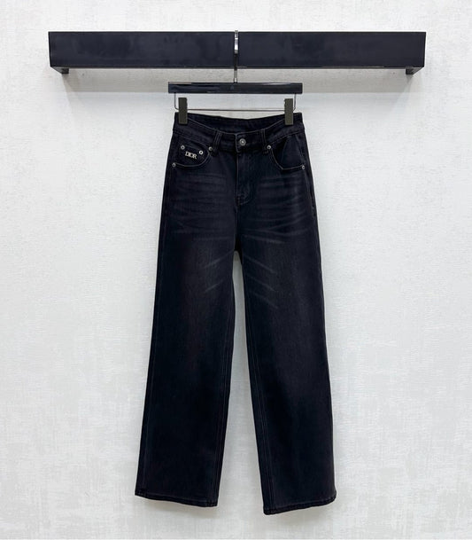 CD Straight-Leg Jeans Black Cotton Polyester 351736