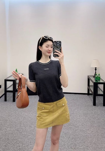 Miu 25 T-Shirt Black Wool 232002