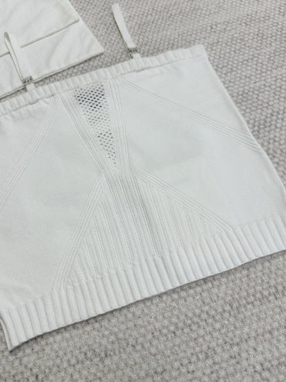 CC Sport Bra White Wool Viscose