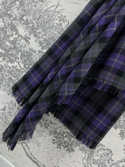 CD 25 Halter-neck Backless Dress Purple Black Wool Fabric