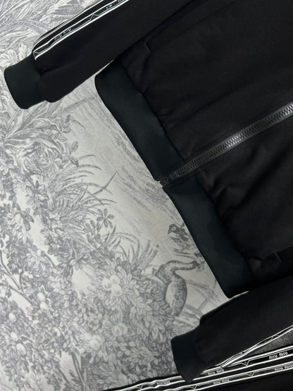 Miu Miu 25 Ribbon Stitching Suits Black Cotton
