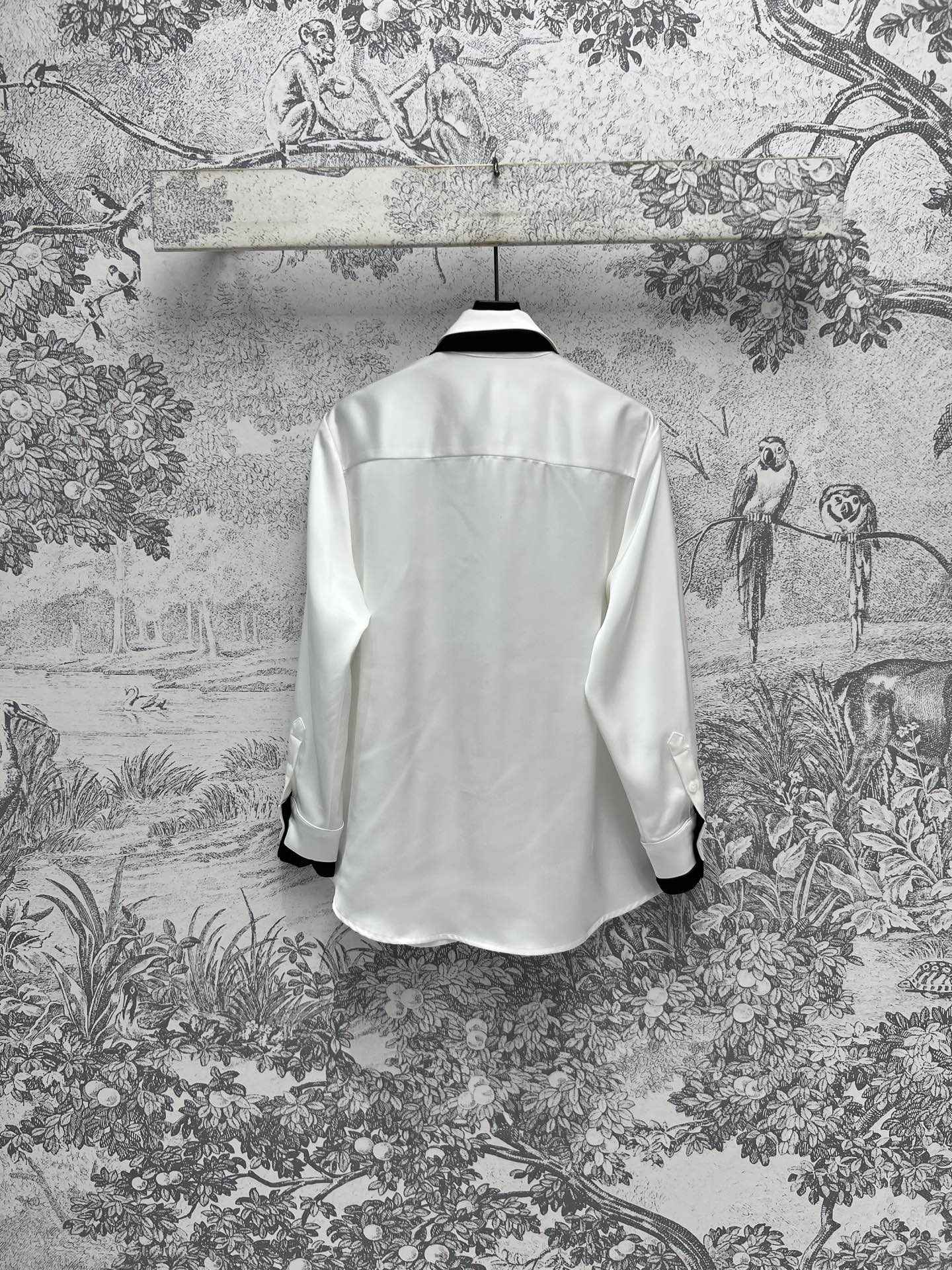 Miu Miu 25 Tie Shirt White Black Polyester