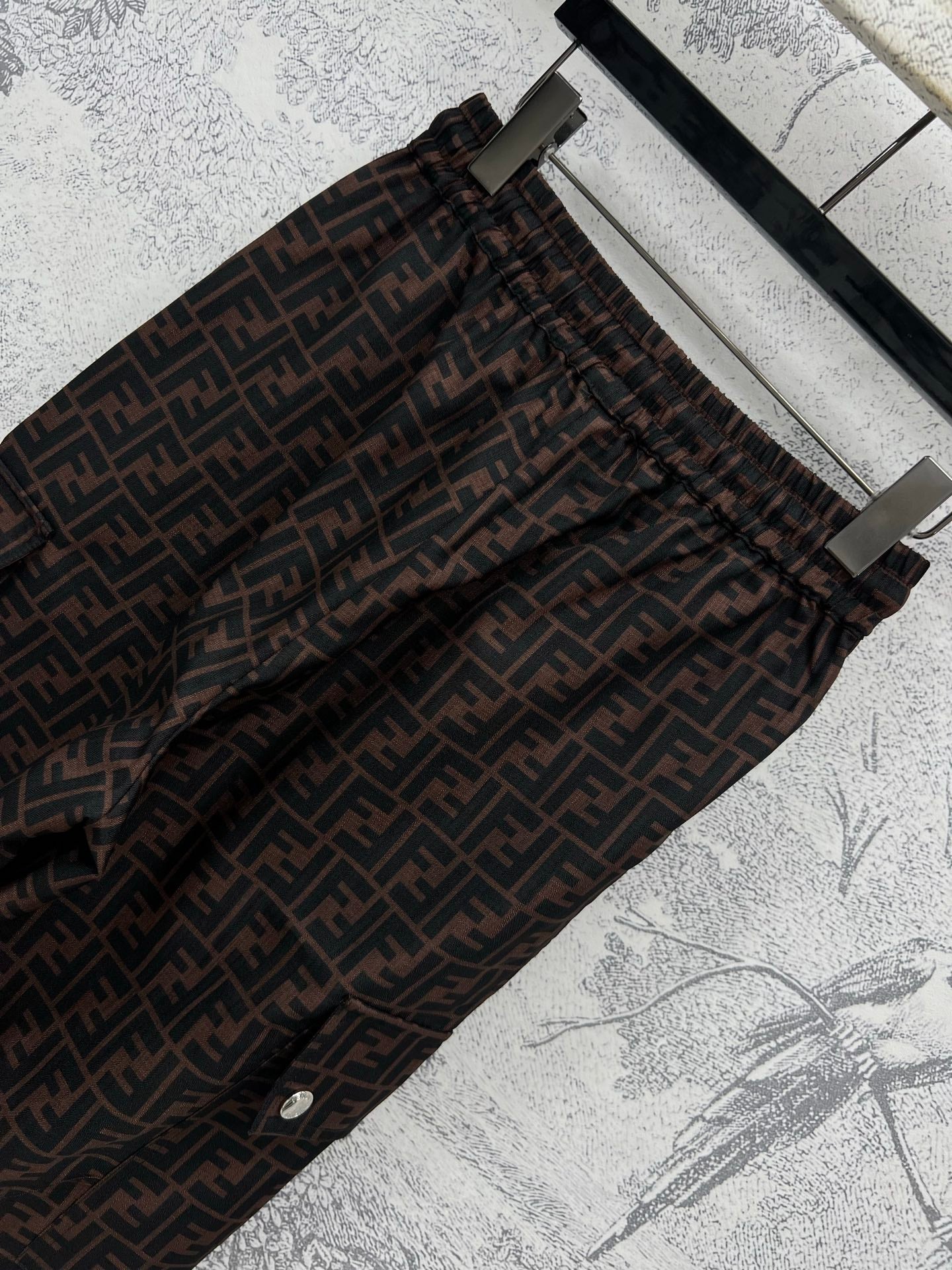 Fendi 25 Straight Pants Brown Black Polyester