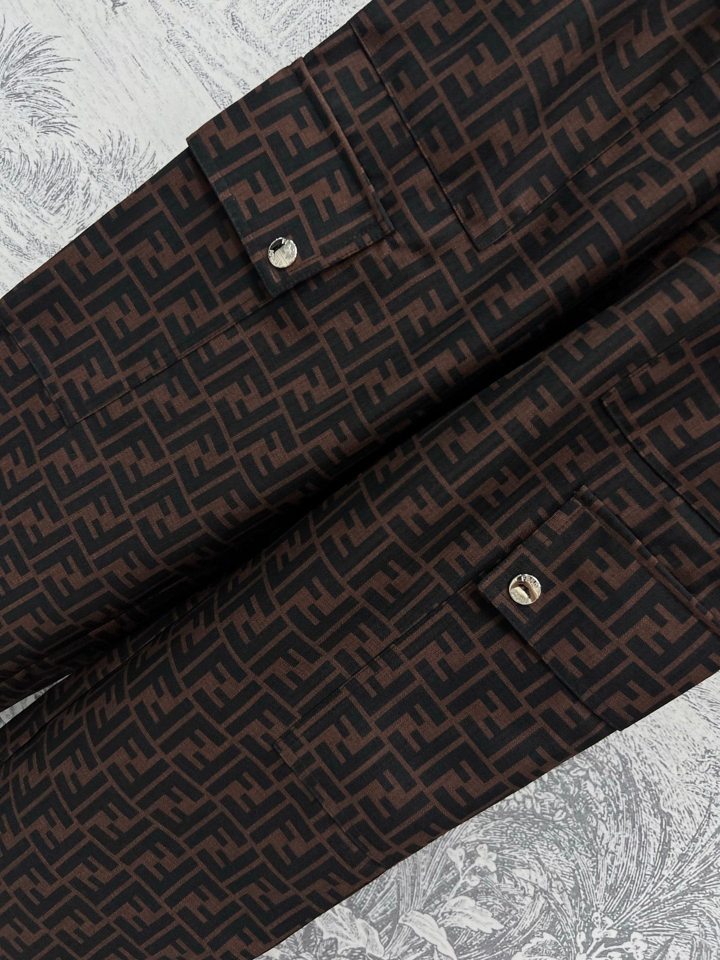 Fendi 25 Straight Pants Brown Black Polyester