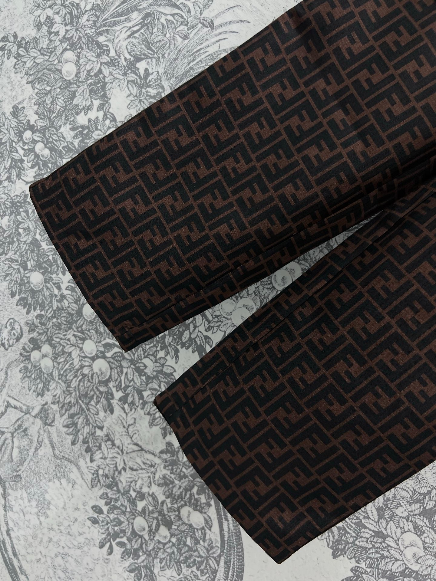Fendi 25 Straight Pants Brown Black Polyester