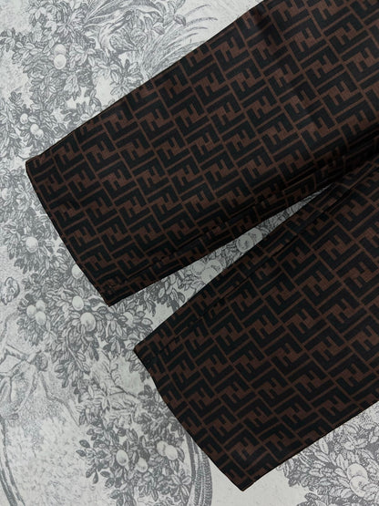 Fendi 25 Straight Pants Brown Black Polyester