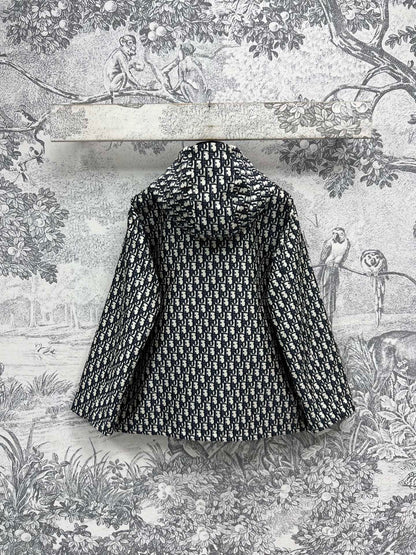 CD 25 Hooded jacket Black White Cotton