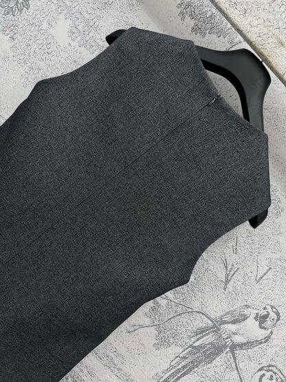 CD 25 Vest Dress Dark Grey Polyester Cotton