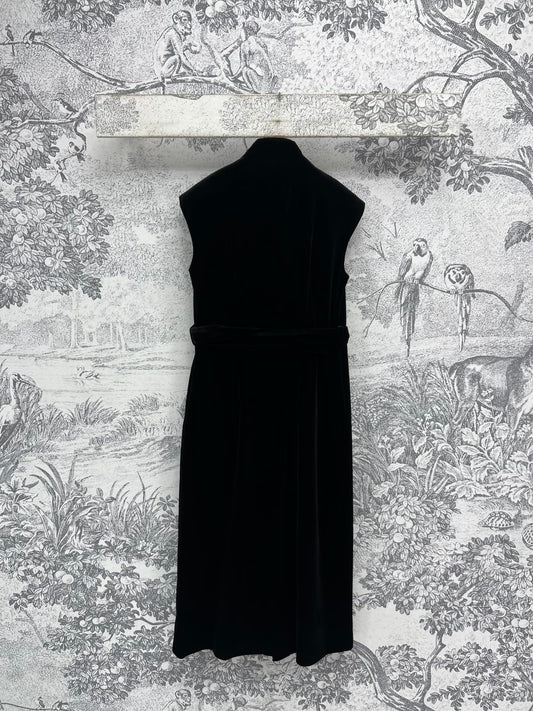 CD 25 Velvet Sleeveless Dress Black Polyester