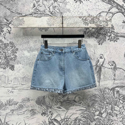 CD 25 Rolled Denim Short Light Blue Cotton