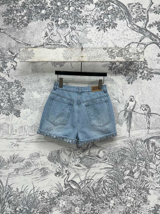 CD 25 Rolled Denim Short Light Blue Cotton