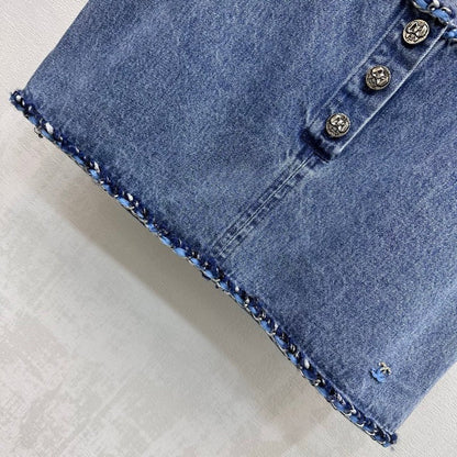 Chanel 2026 Denim Vest Blue Cotton 356145