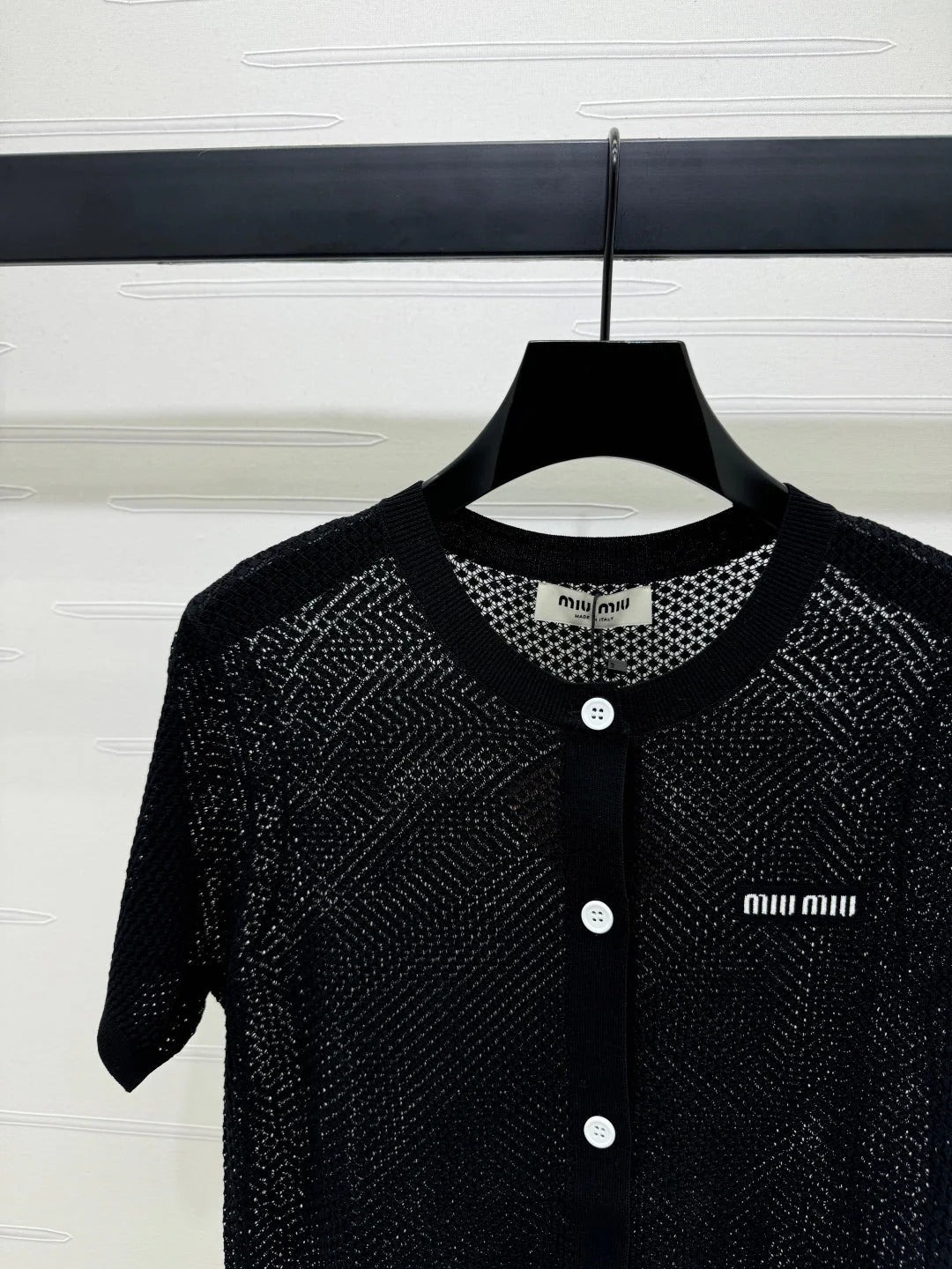 MIU 25S SHORT SLEEVE ROUND NECK CARDIGAN 264269