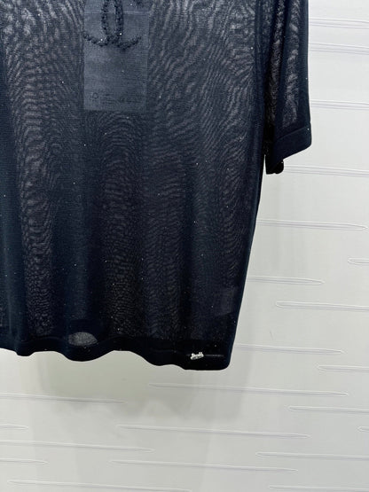CHANEL CREW NECK SHORT-SLEEVE KNIT TOP 274965