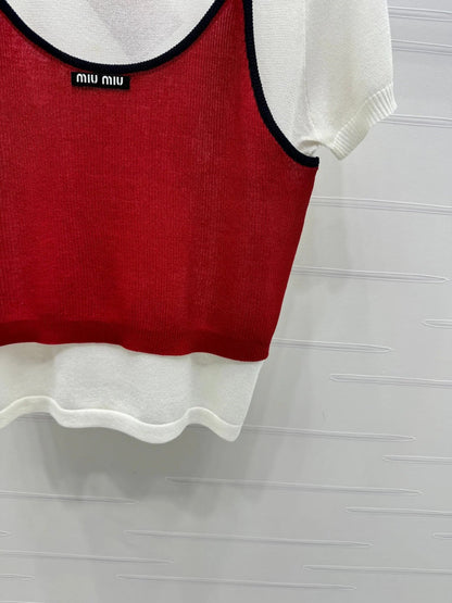 MIU 25S 2 PIECE KNITTED TOP WITH STRAPS 264130