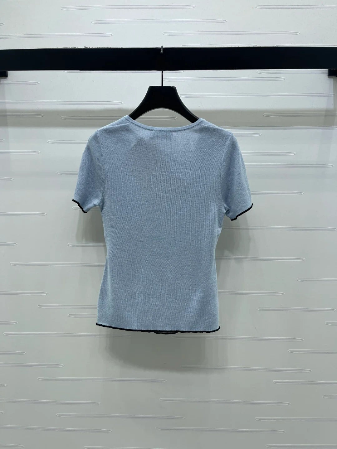 Miumiu 2026 Square Neck Knit Short-Sleeve Top Wool Cashmere 355575