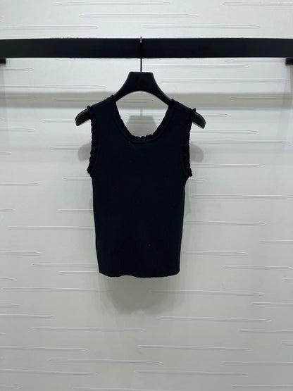 Miumiu 2026 Lace-trimmed Camisole Knit Vest Wool Tencel