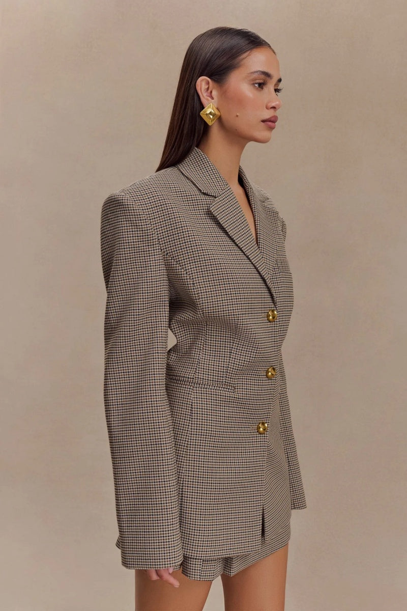 Grid Buckle Blazer Jackets