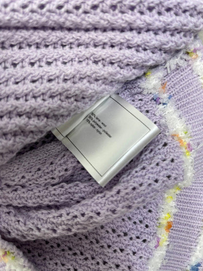 CHANEL 25S LONG SLEEVE OPEN-KNIT SWEATER STYLE 163