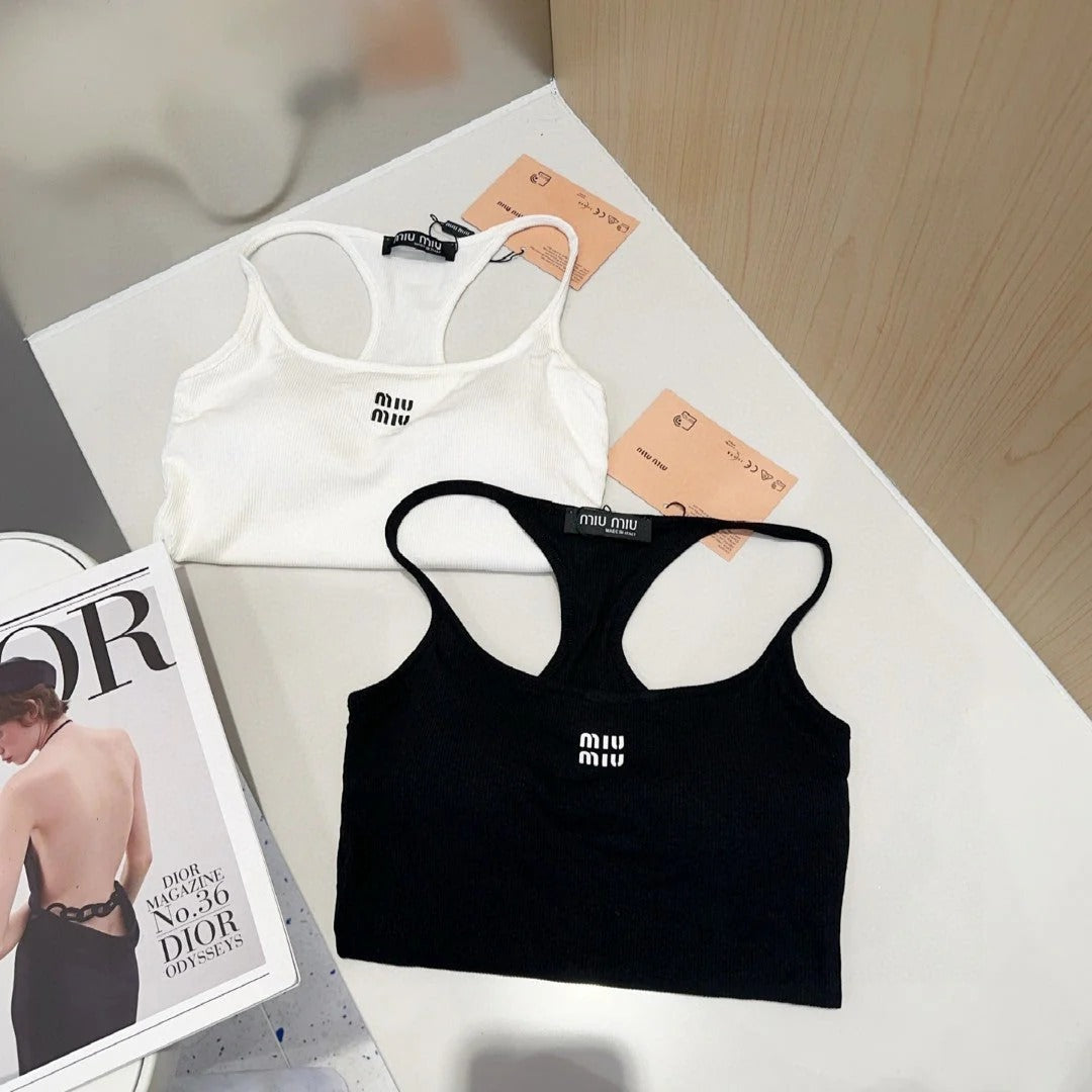 CAMISOLE 617513 IN WHITE COTTON RIBBED KNIT