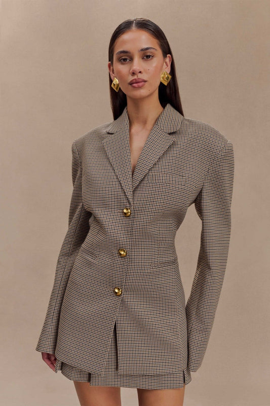 Grid Buckle Blazer Jackets