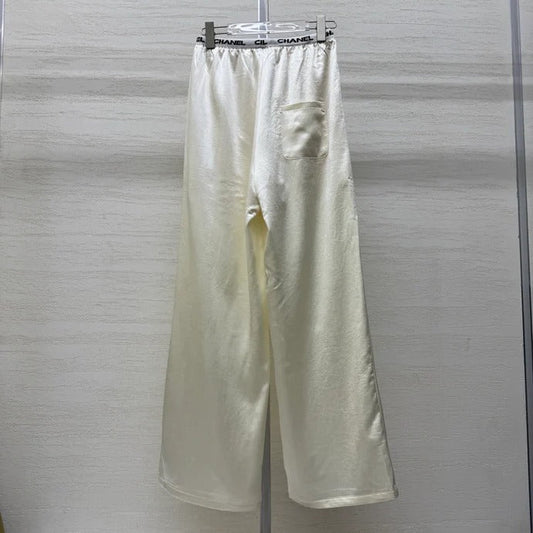 Chanel 2026 Waist Drawstring Acetate Casual Wide-Leg Pant Polyester 356793