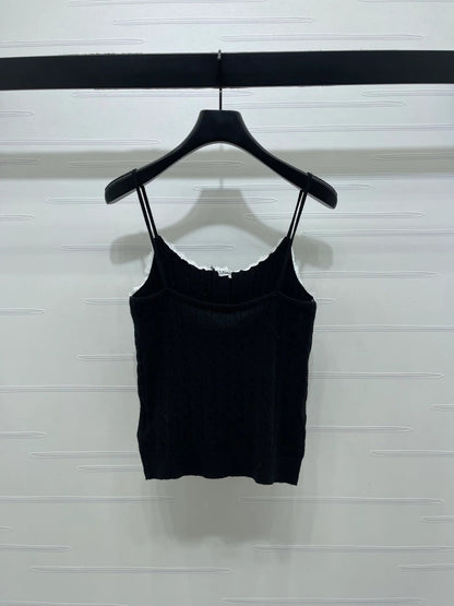 Miumiu 2026 Lace-Trimmed Knit Camisole Wool