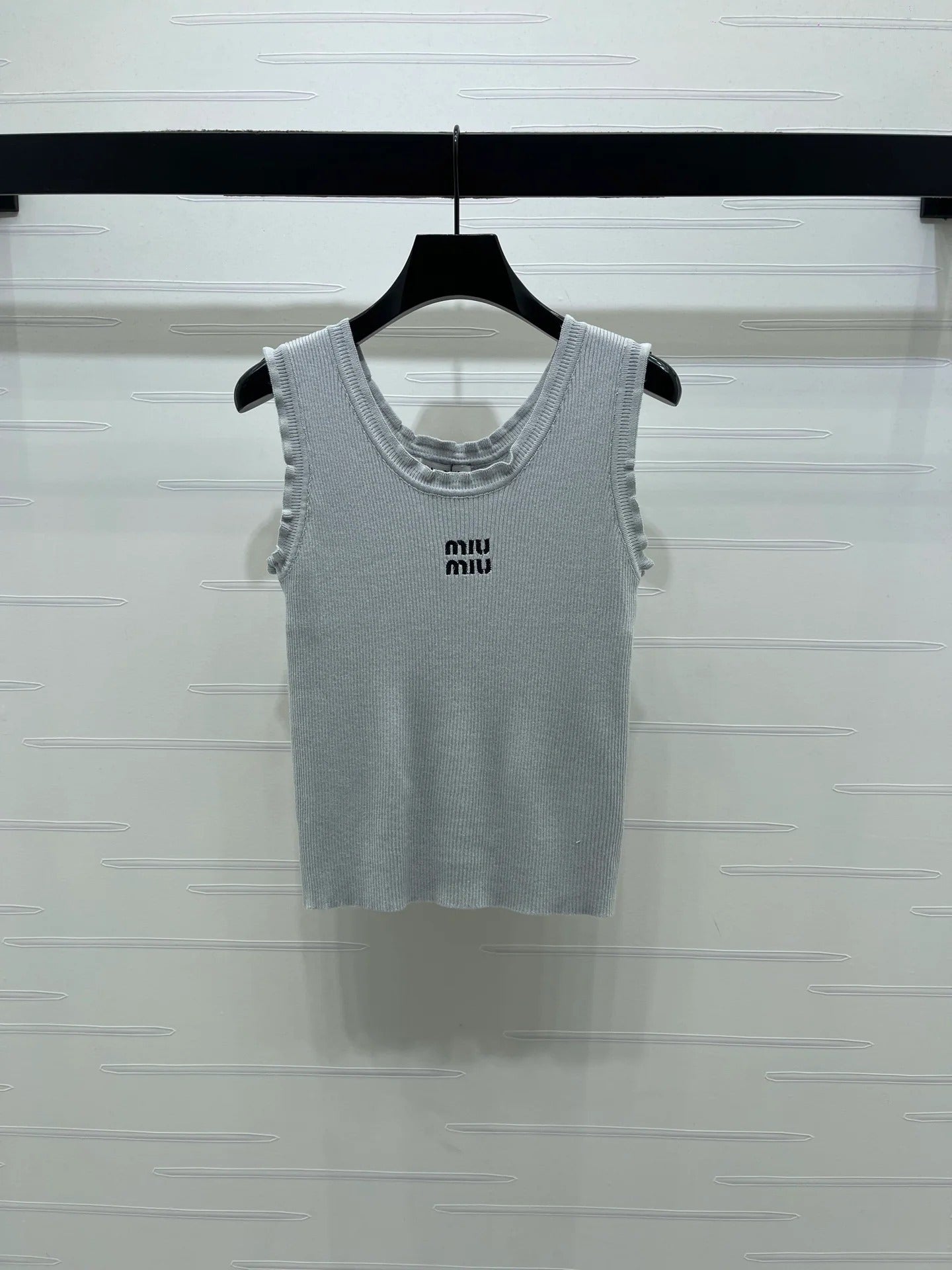 Miumiu 2026 Lace-trimmed Camisole Knit Vest Wool Tencel