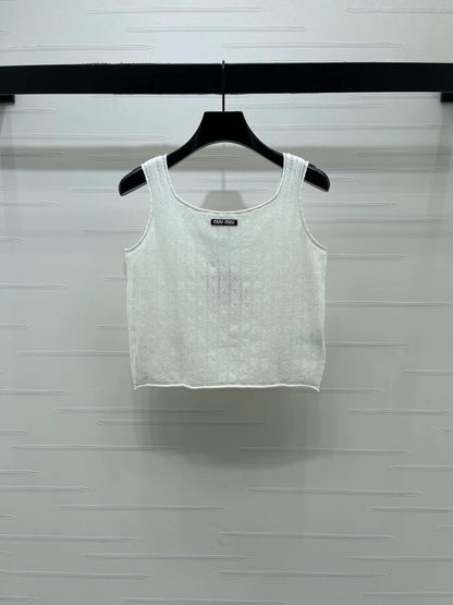 Miumiu 2026 Vest White Blue Red Wool