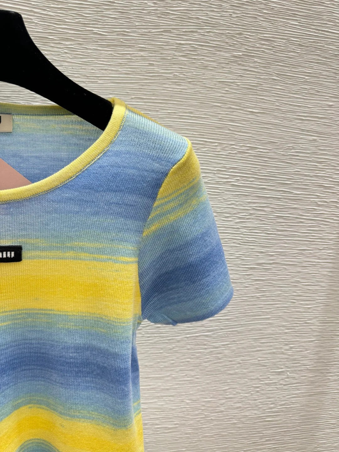 Miumiu 2026 Striped Shirt Yellow Blue and Gray Wool
