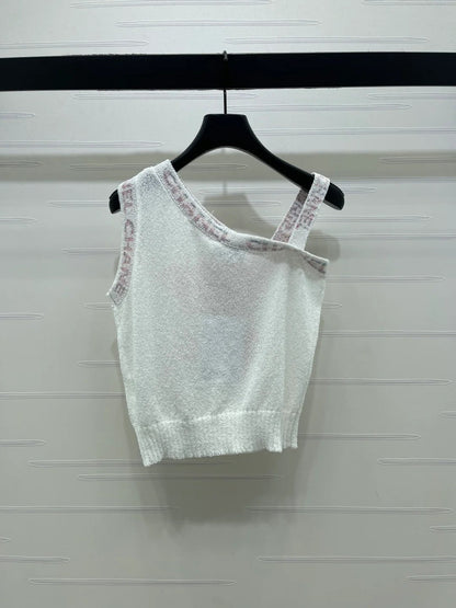 Chanel 2026 Butterfly Off-Shoulder Knitted Vest Wool Cashmere