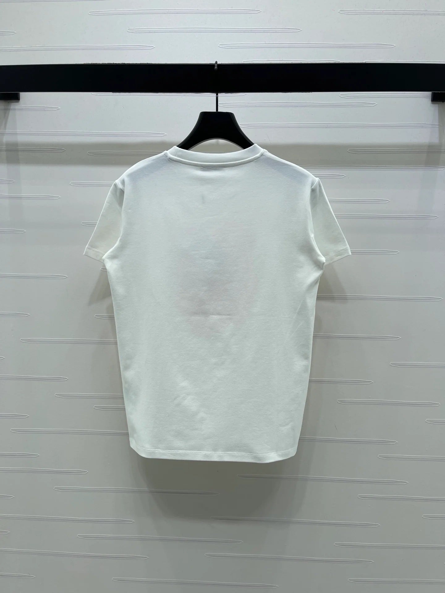 Miumiu 2026 Letter Crew Neck Short-sleeved T-shirt Red and White Cotton