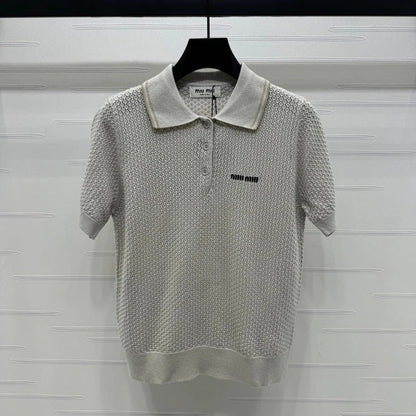 MIUMIU SHORT-SLEEVE KNIT POLO 269487