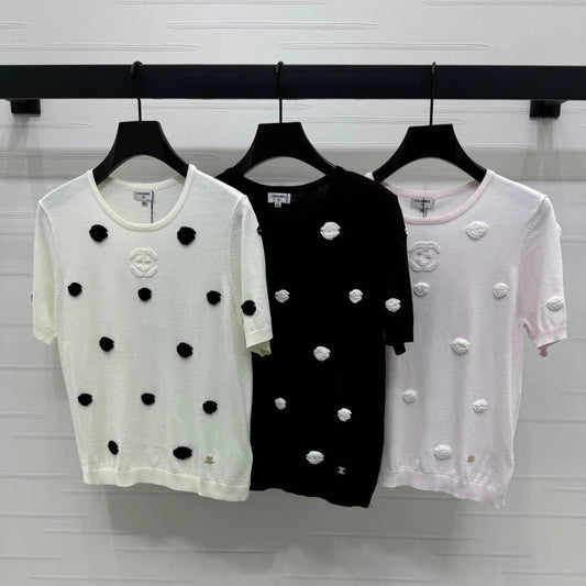 CHANEL SHORT-SLEEVE KNIT TOP 269465