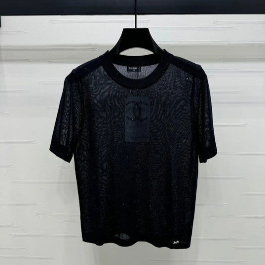 CHANEL CREW NECK SHORT-SLEEVE KNIT TOP 274965
