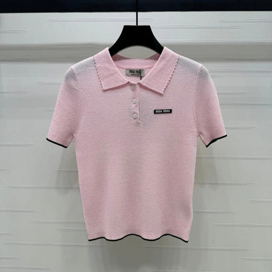 MIUMIU SHORT-SLEEVE KNIT POLO 269423