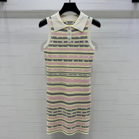 MIUMIU SLEEVELESS DRESS WITH COLLAR 274940