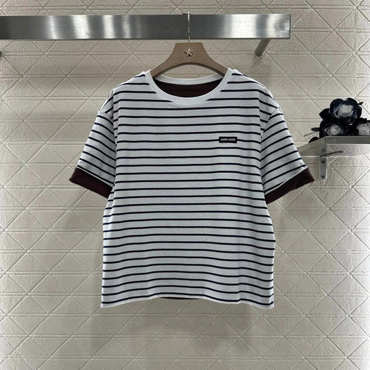 MIUMIU REVERSIBLE OVERSIZED CREW NECK TEE 276642