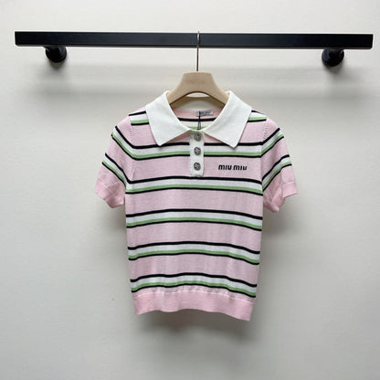 MIUMIU KNIT POLO SHIRT 268103